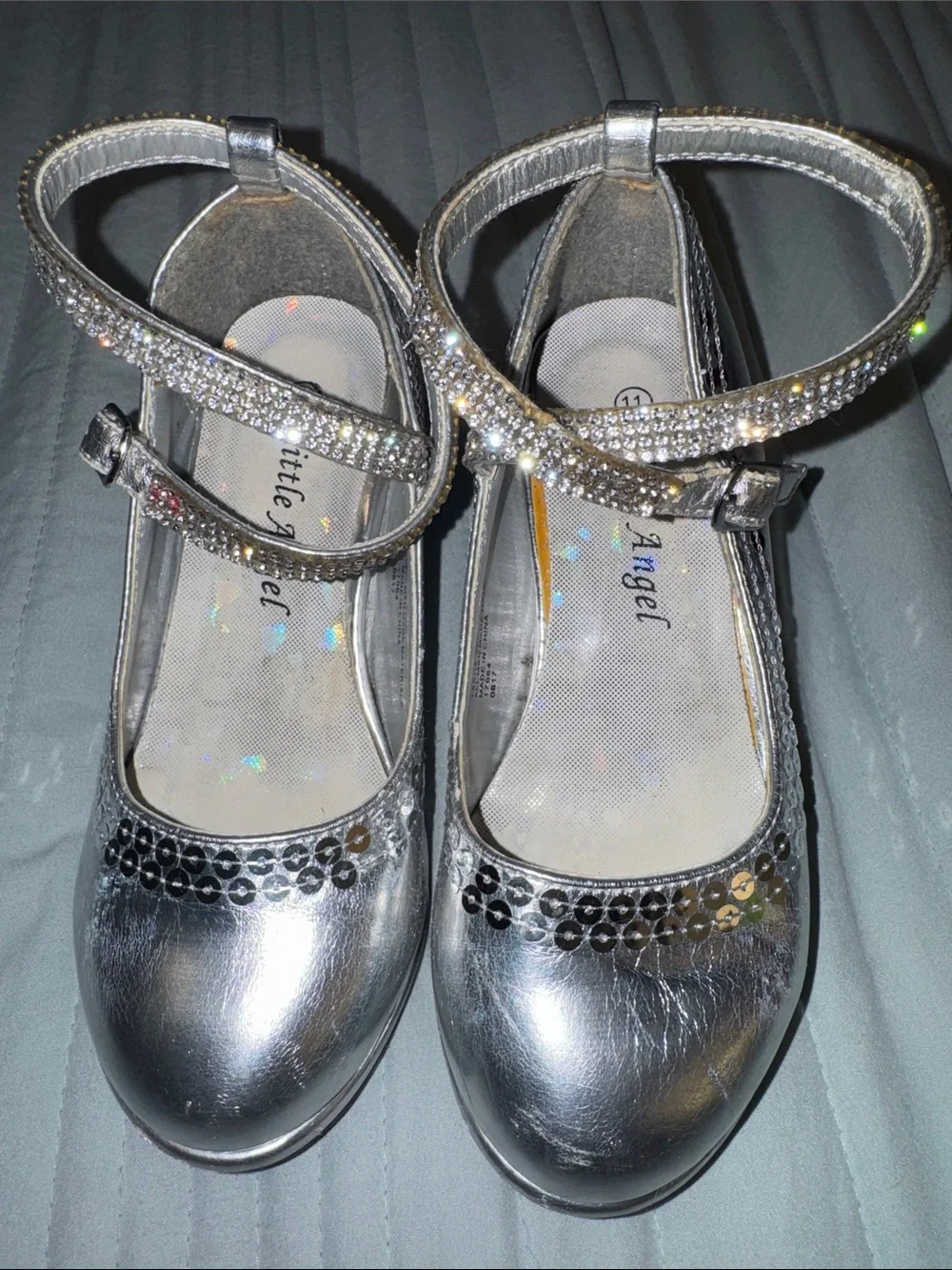 Sparkly Silver Holiday/Party Shoes with Small Heel